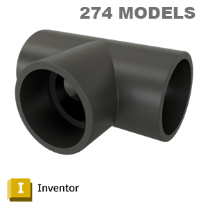 Spears 401/801 90° Tee & Reducing Tee (Socket) - Autodesk Inventor Model States (PVC/CPVC) [*.ipt]