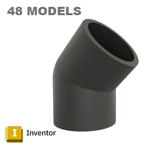 Spears 417/817 Elbow 45° (Socket) - Autodesk Inventor Model States (PVC/CPVC) [*.ipt]